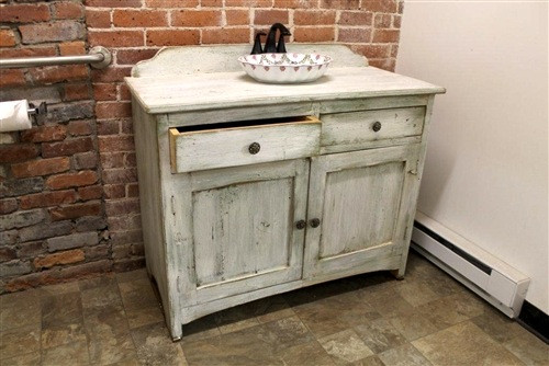Rustic White Bathroom Vanity
 White Bathroom Vanity From Reclaimed Wood ECustomFinishes