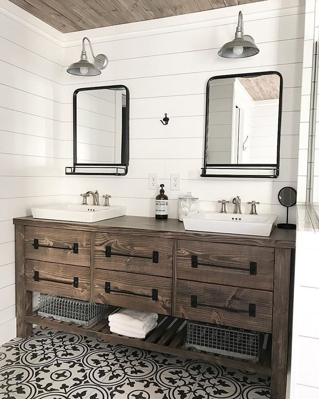 Rustic White Bathroom Vanity
 Ana White
