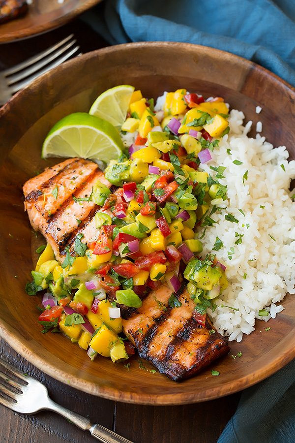 Salmon With Mango Salsa Recipes
 Grilled Salmon with Mango Salsa & Coconut Rice Cooking
