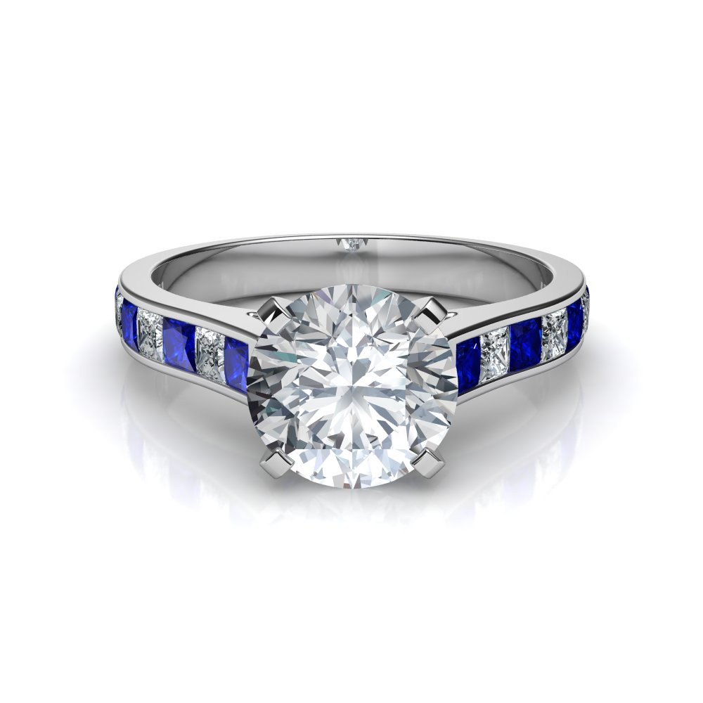 Sapphire Diamond Engagement Rings
 Princess Cut Blue Sapphire Engagement Ring Natalie Diamonds