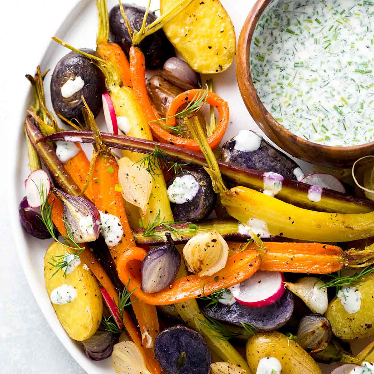 Sauces For Roasted Vegetables
 Roasted Root Ve ables with Ranch Sauce Jessica Gavin