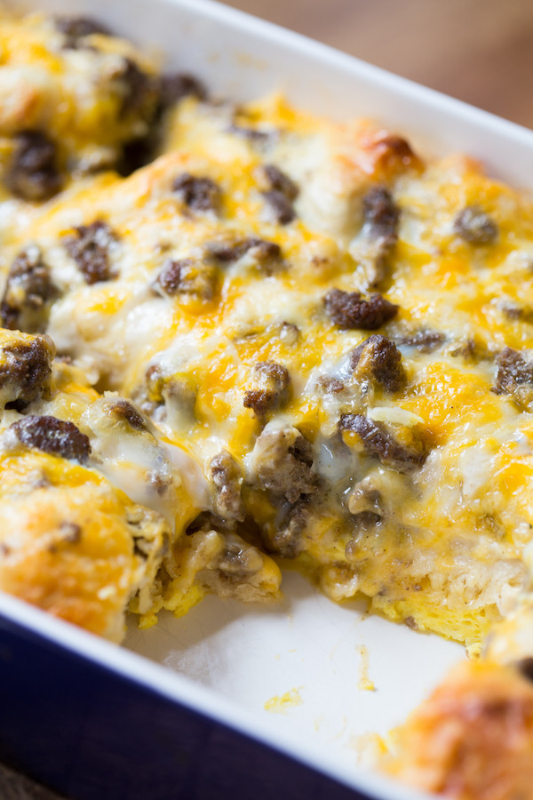 Sausage And Biscuit Casserole
 Sausage Egg and Cheese Biscuit Breakfast Casserole