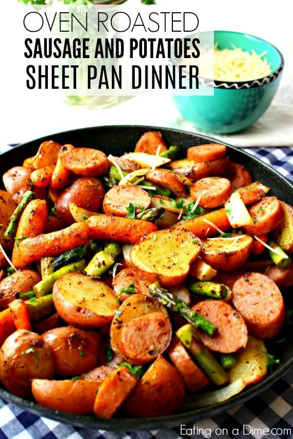 Sausage Sheet Pan Dinner
 Oven Roasted Potatoes & Sausage Sheet Pan Dinner Easy