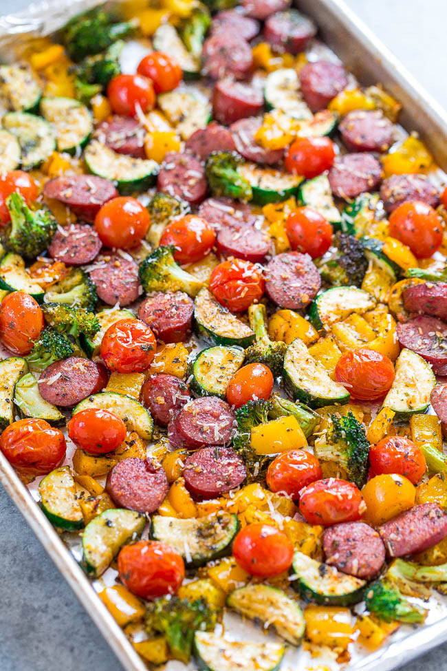 Sausage Sheet Pan Dinner
 Sheet Pan Sausage Dinner with Ve ables Averie Cooks