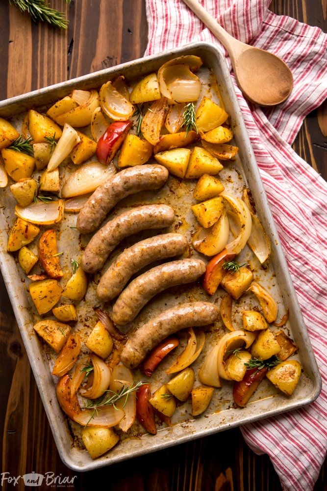 Sausage Sheet Pan Dinner
 Sausage and Potatoes Sheet Pan Dinner Fox and Briar