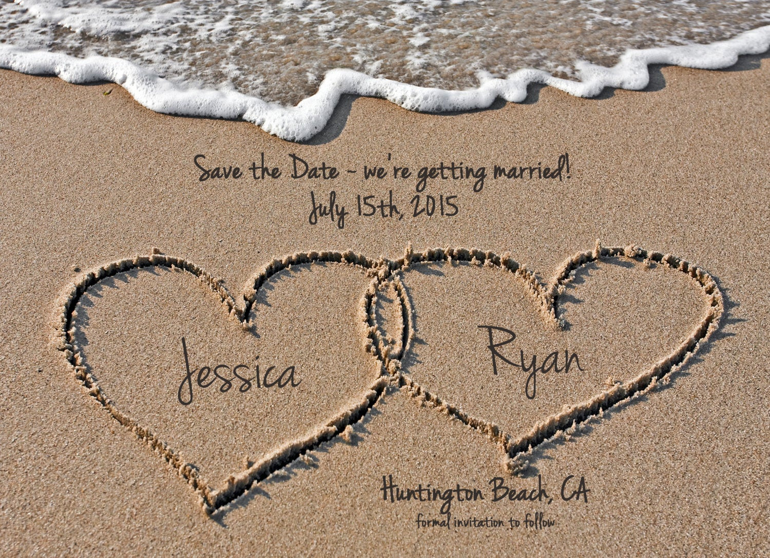 Save The Date Beach Wedding
 Beach Save the Date Destination Wedding Save the Date Hearts