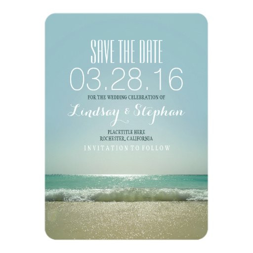 Save The Date Beach Wedding
 Modern beach wedding save the date cards