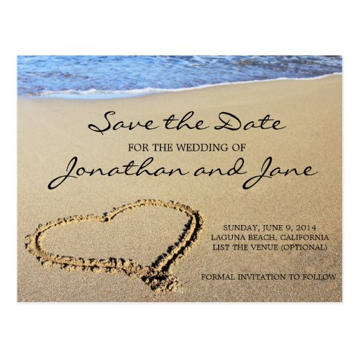 Save The Date Beach Wedding
 Beach Ocean Wedding Save the Date Postcard