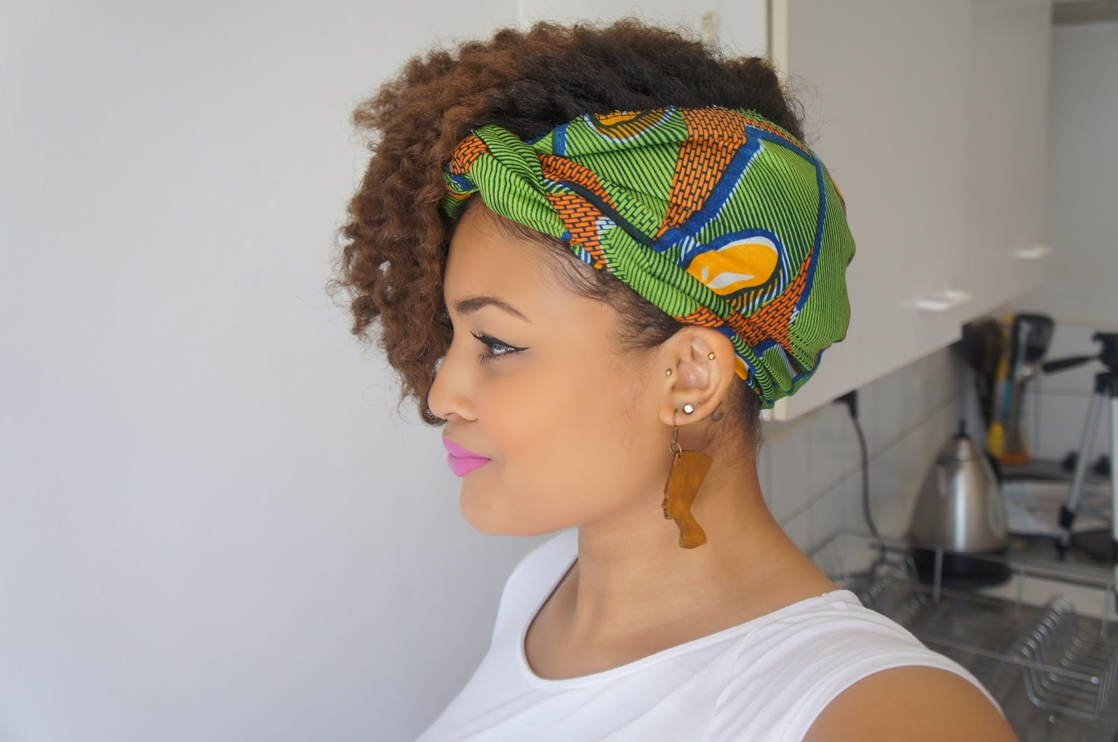 Scarf Hairstyles For Natural Hair
 Yolanda G Natural Afro Hair Tutorial How to style Ankara