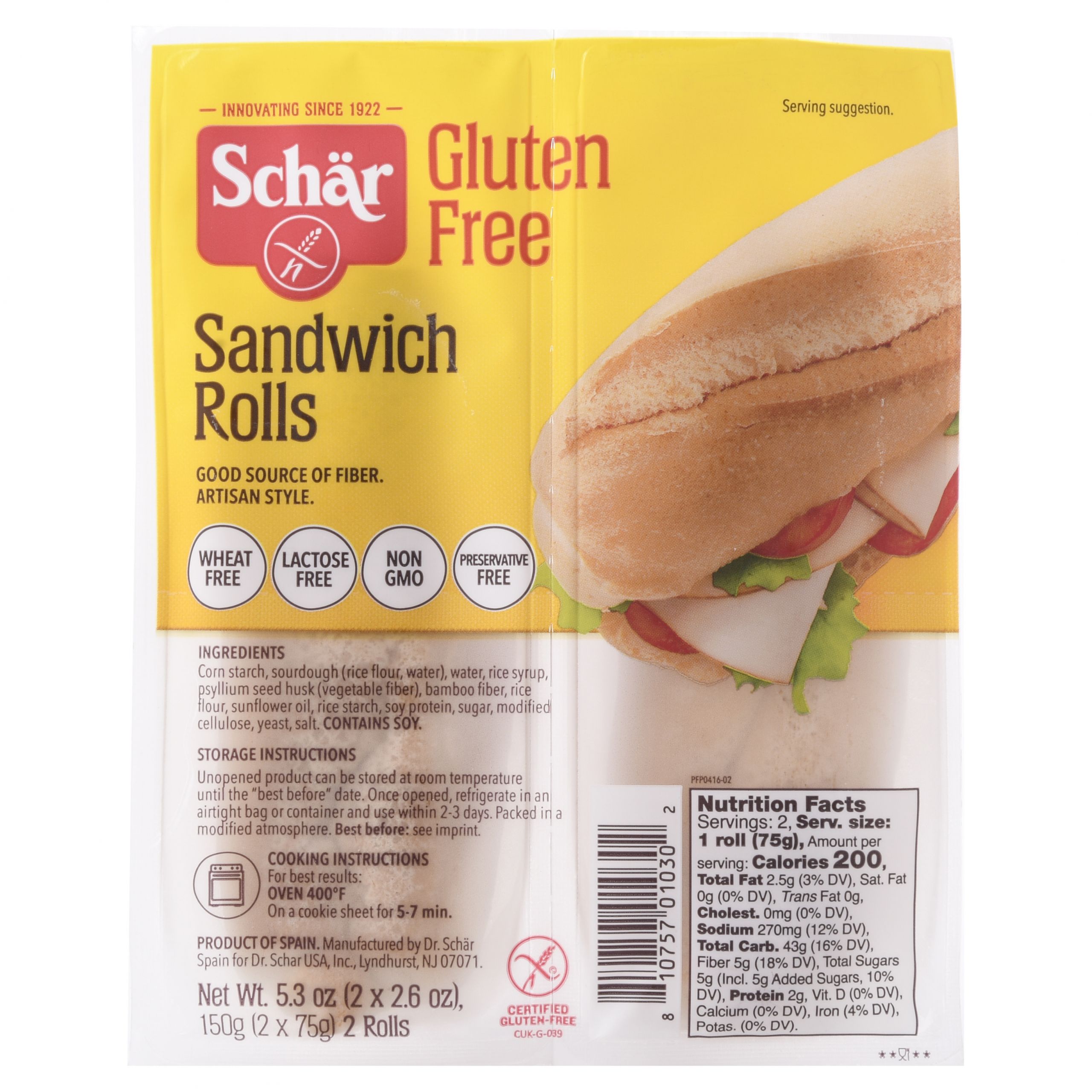Schar Bread Gluten Free
 Schar Gluten Free Sandwich Rolls 2 CT Walmart