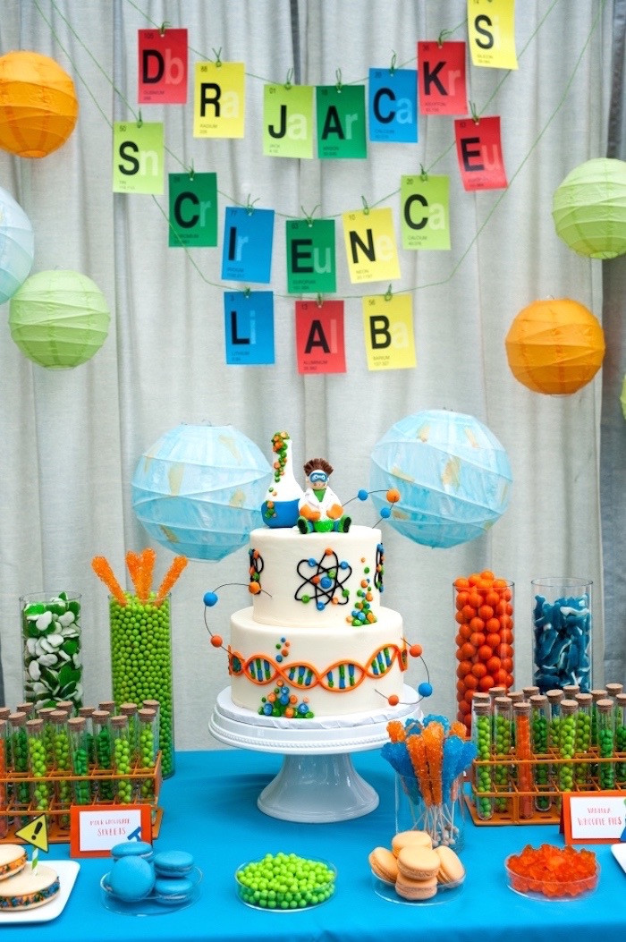 Science Center Birthday Party
 Kara s Party Ideas Modern Science Birthday Party