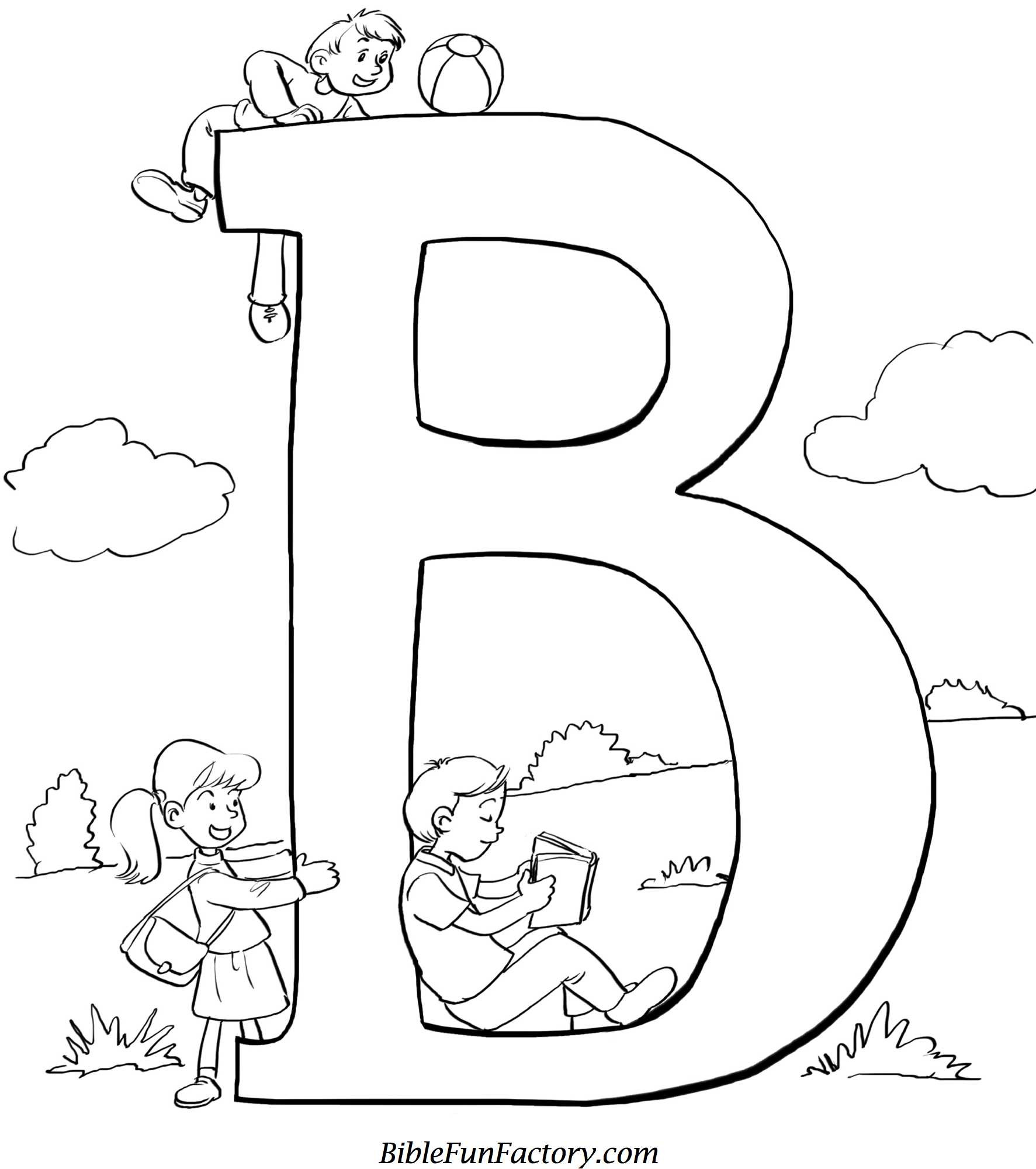 Scripture Coloring Pages For Kids
 Bible Coloring Sheet "B" is for Bible