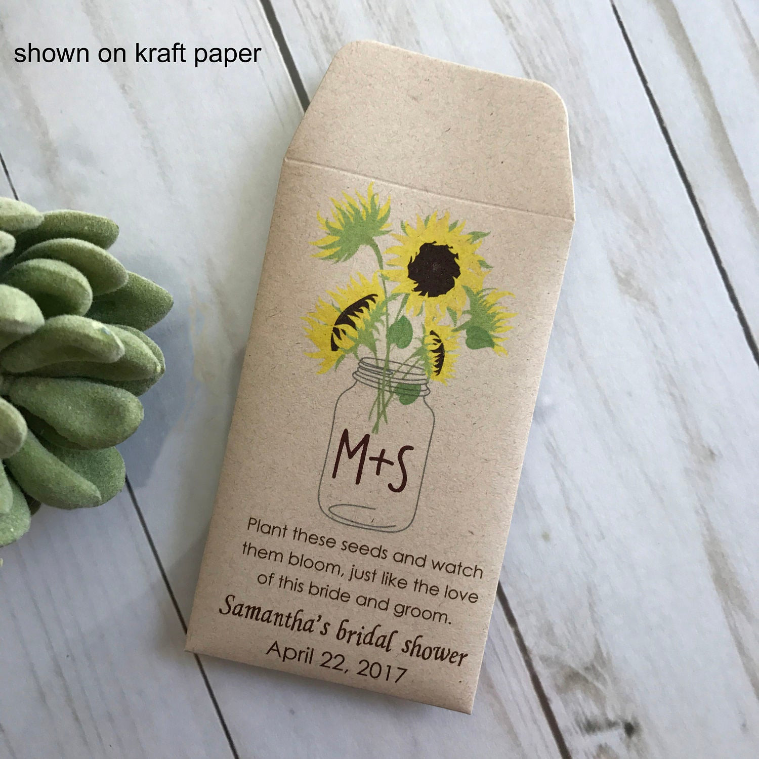 Seed Packet Wedding Favors DIY
 DIY Custom Seed Packets Sunflower Custom Envelope Kraft