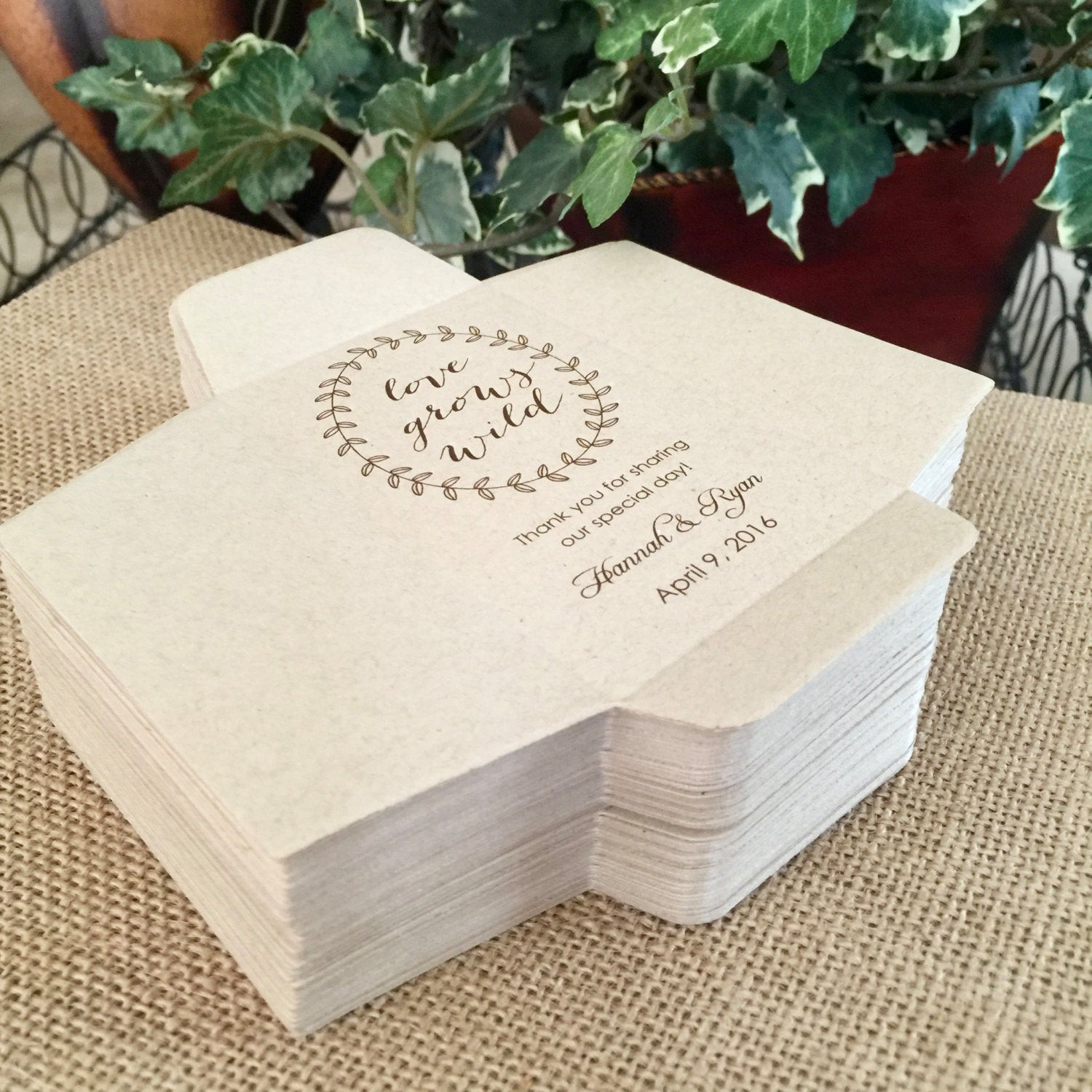Seed Packet Wedding Favors DIY
 DIY Custom Seed Packets Sunflower Envelope Kraft