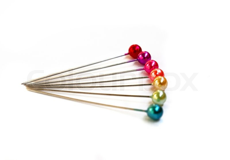 Sewing Pins
 Seven colorful sewing pins on a white background