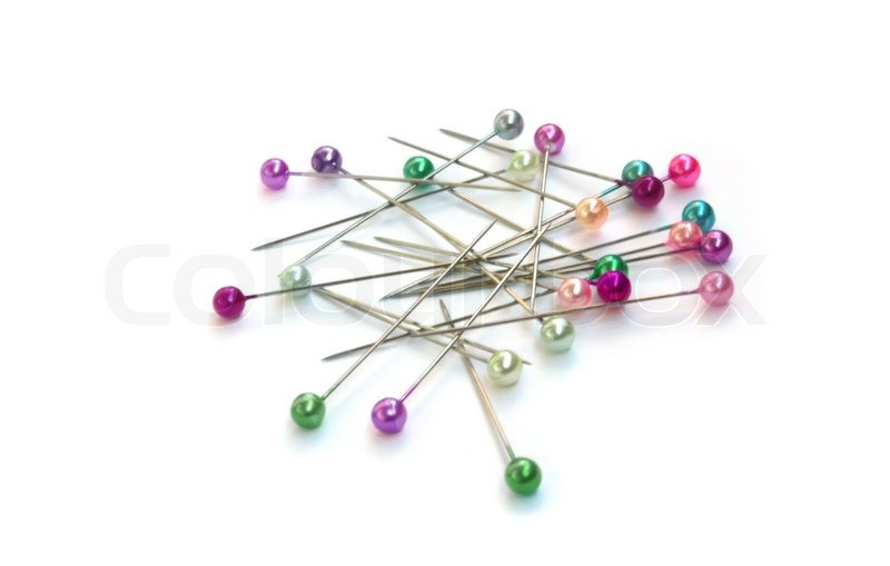Sewing Pins
 Heap of multi coloured sewing pins on a white background