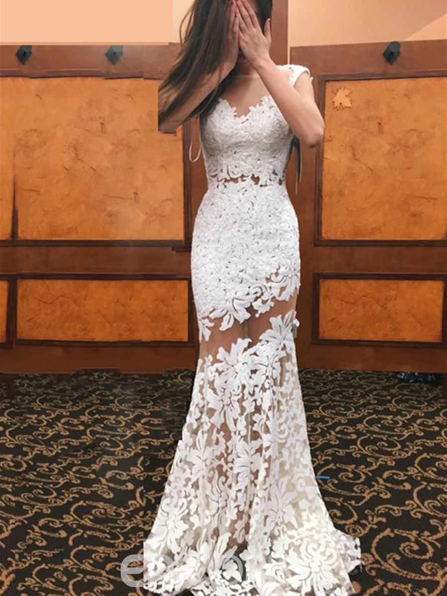 Sexy Dresses To Wear To A Wedding
 Ericdress y Illusion Neckline Long Sheath Lace Wedding