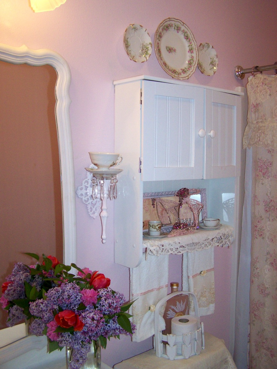 Shabby Chic Bathroom Decor
 Olivia s Romantic Home My Shabby Pink Bathroom