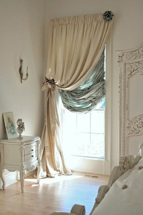 Shabby Chic Bedroom Curtains
 lovely window treatments