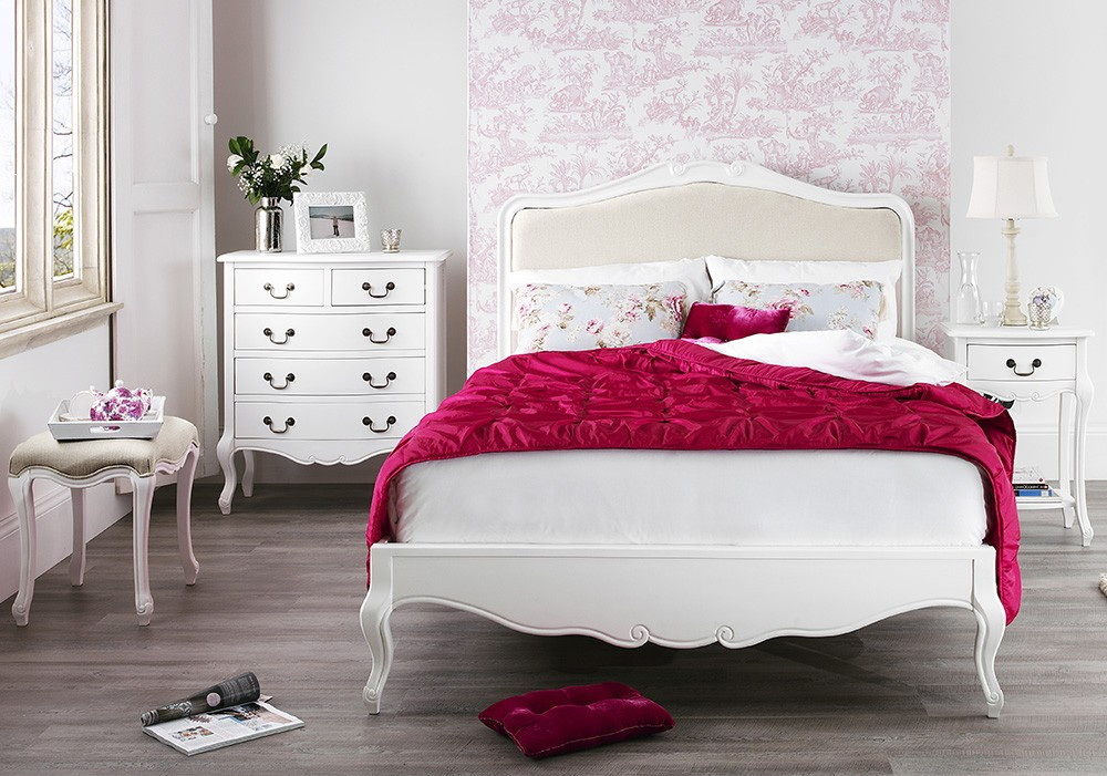Shabby Chic Bedroom Furniture Sets
 Juliette Shabby Chic White Upholstered 6ft Super King Bed