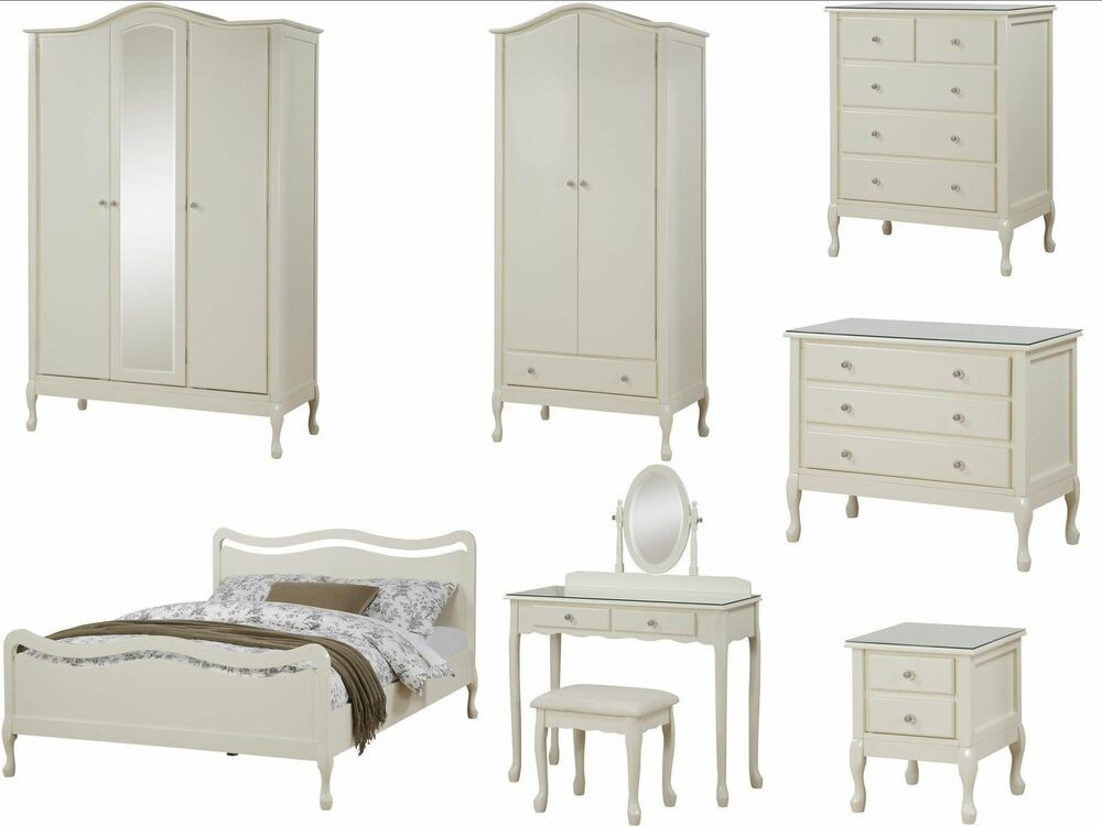 Shabby Chic Bedroom Furniture Sets
 Loire Shabby Chic Ivory Bedroom Furniture Wardrobe