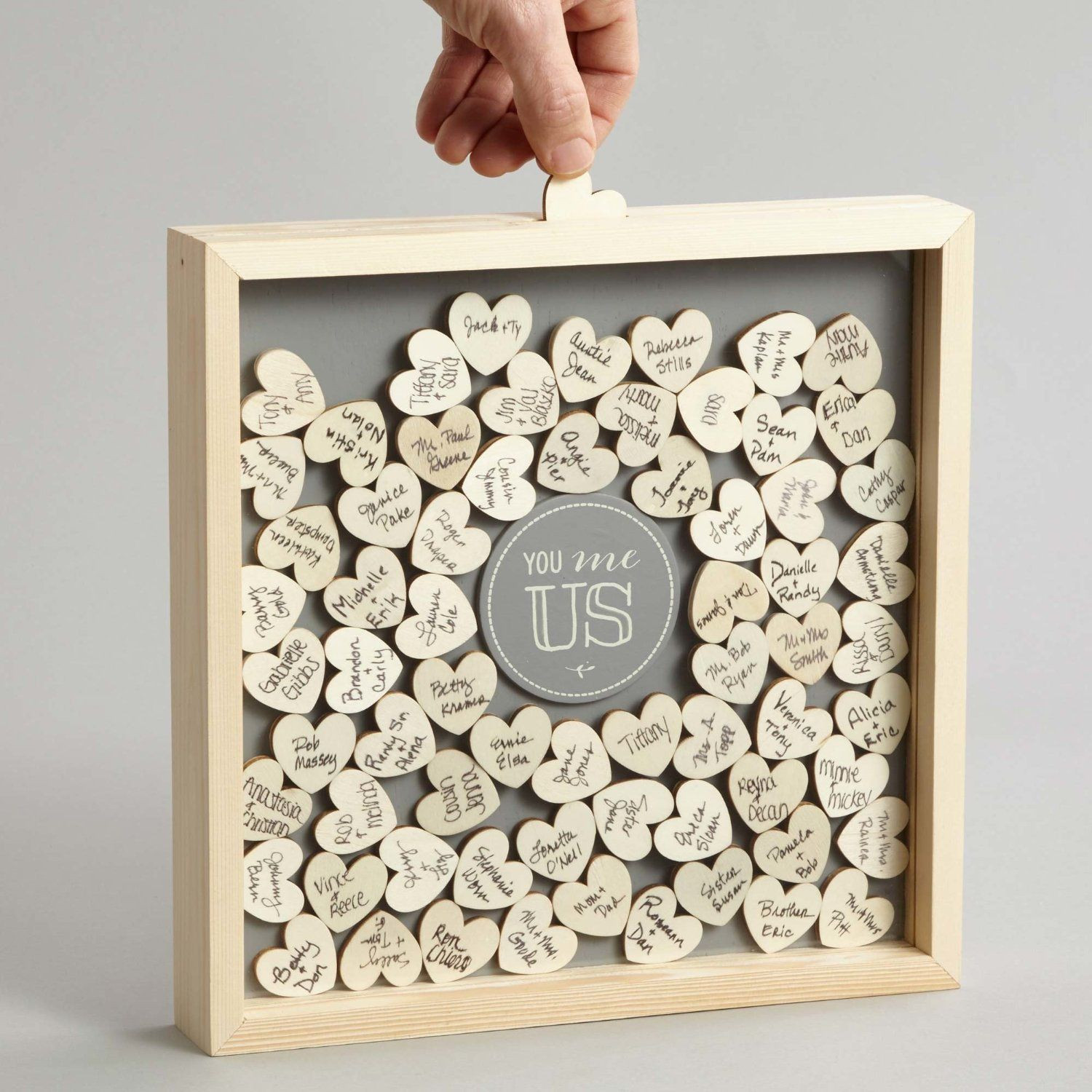 Shadow Box Guest Book DIY
 This You Me Us Guest Book Shadow Box is so much more fun