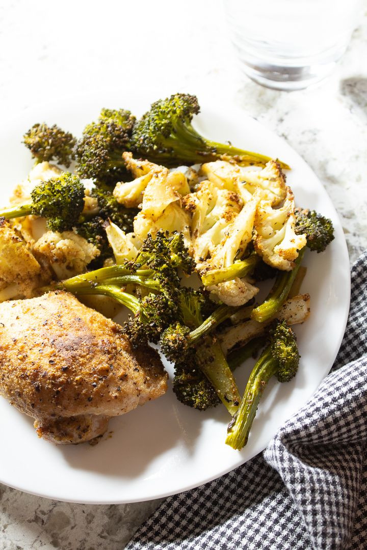 Sheet Pan Chicken Thighs And Broccoli
 Easy Sheet Pan Chicken Thighs with Broccoli & Cauliflower