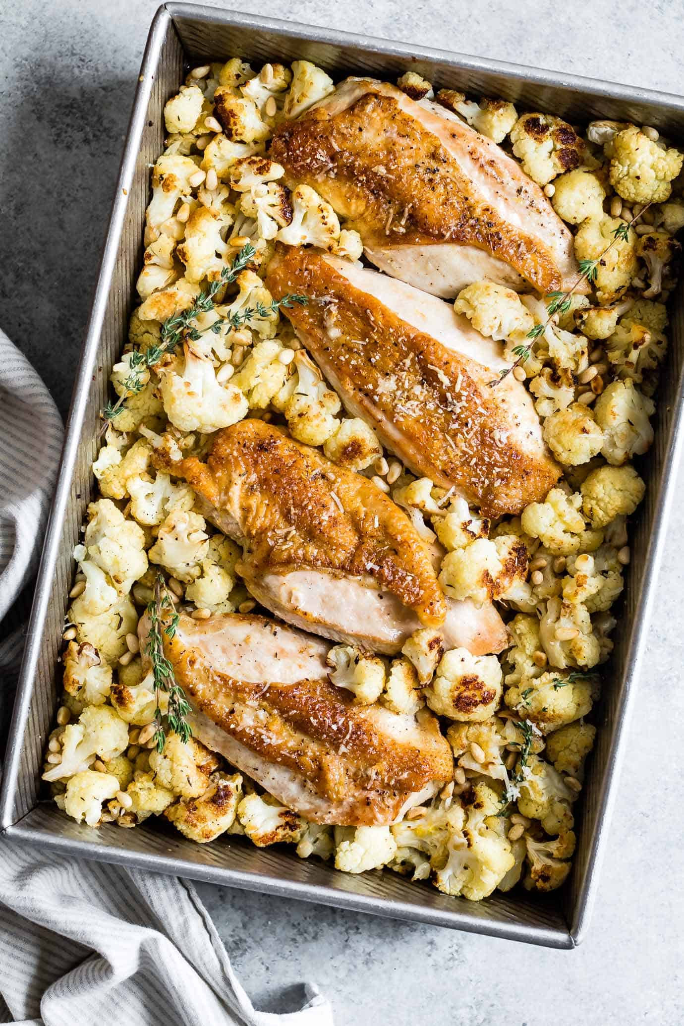 Sheet Pan Dinners Chicken Breast
 Parmesan Roasted Cauliflower and Chicken Sheet Pan Dinner