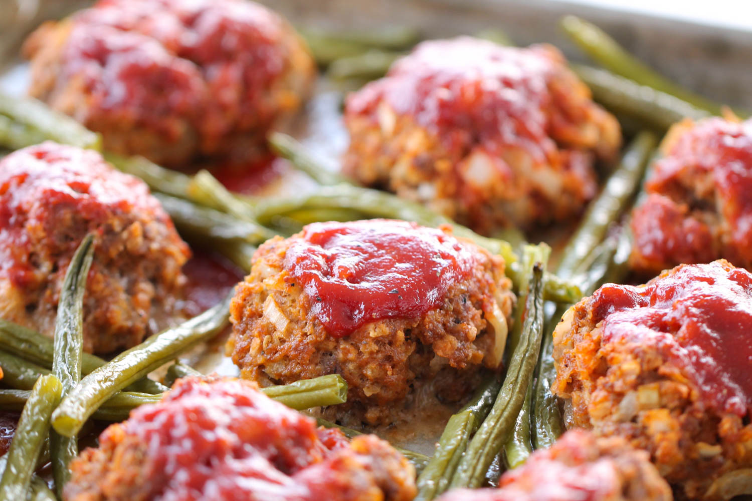 Sheet Pan Meatloaf
 Sheet Pan Meatloaf and Green Beans
