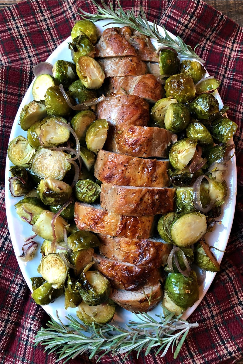 Sheet Pan Pork Tenderloin
 Sheet Pan Pork Tenderloin with Maple Rosemary Brussels
