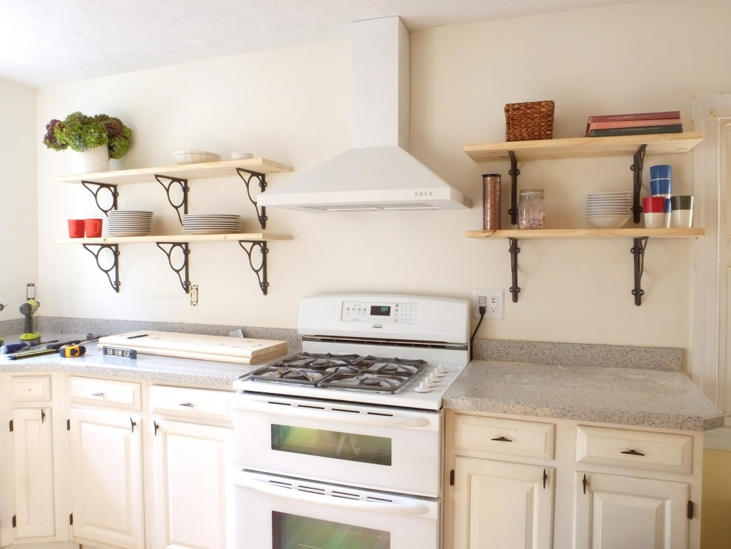 Shelves For Kitchen Wall
 White Wall Shelves for Effective Storage in Small Kitchen