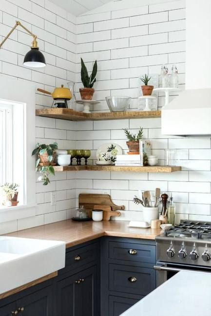 Shelves For Kitchen Wall
 25 Corner Shelves Ideas to Improve Kitchen Storage and Look