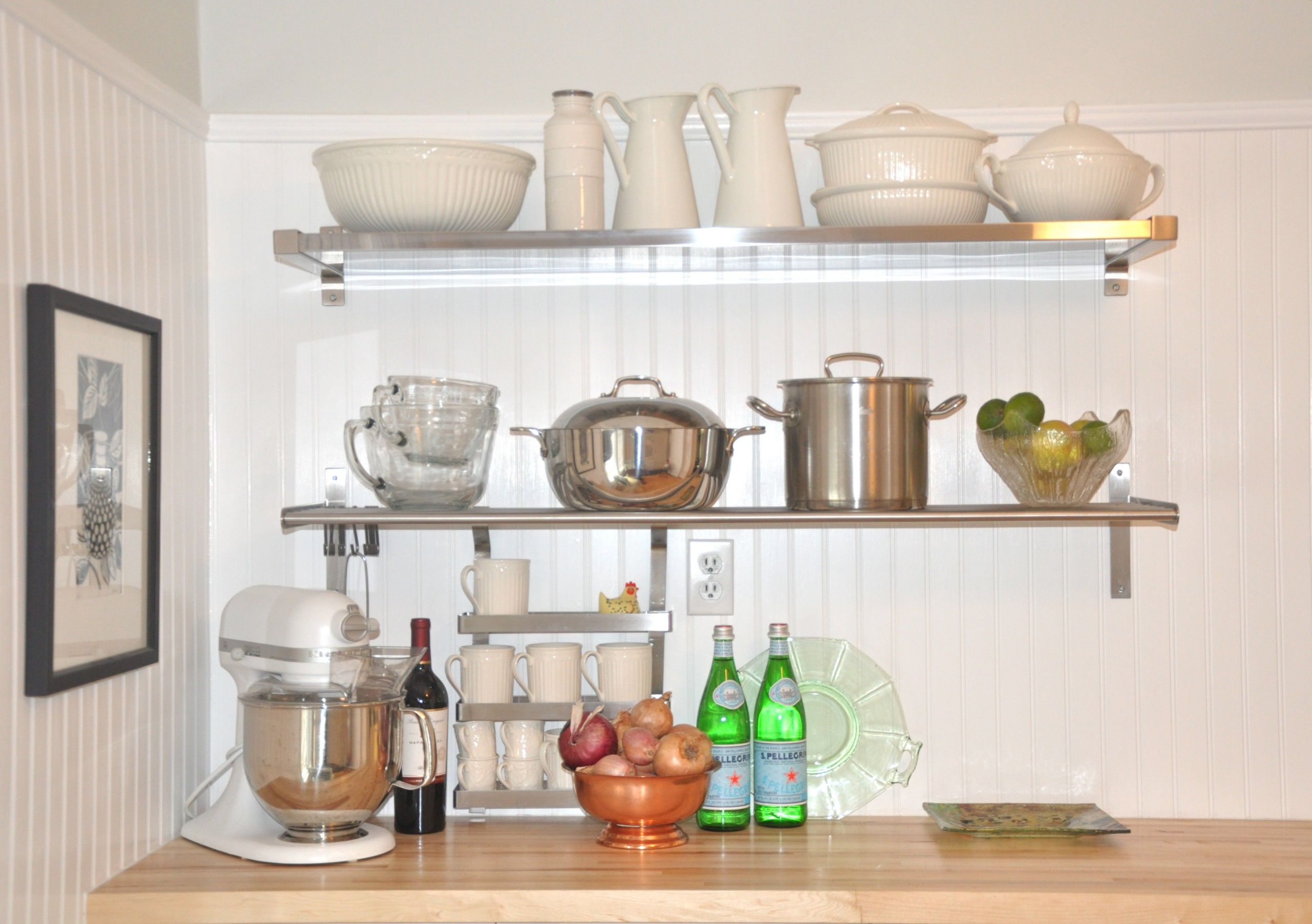 Shelves For Kitchen Wall
 White Wall Shelves for Effective Storage in Small Kitchen