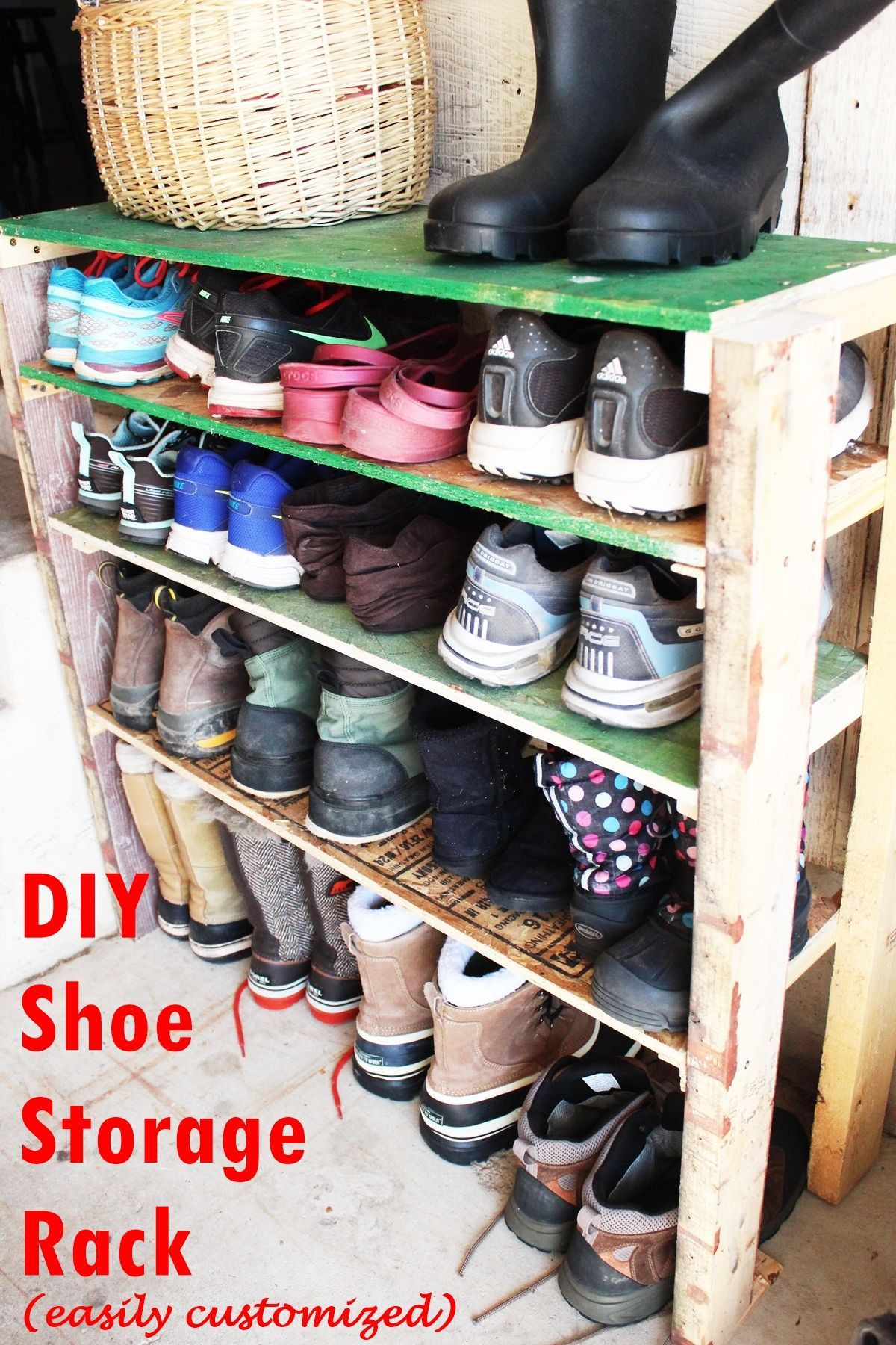 Shoe Organization DIY
 DIY Shoe Storage Shelves for Garage An Easy Fast and