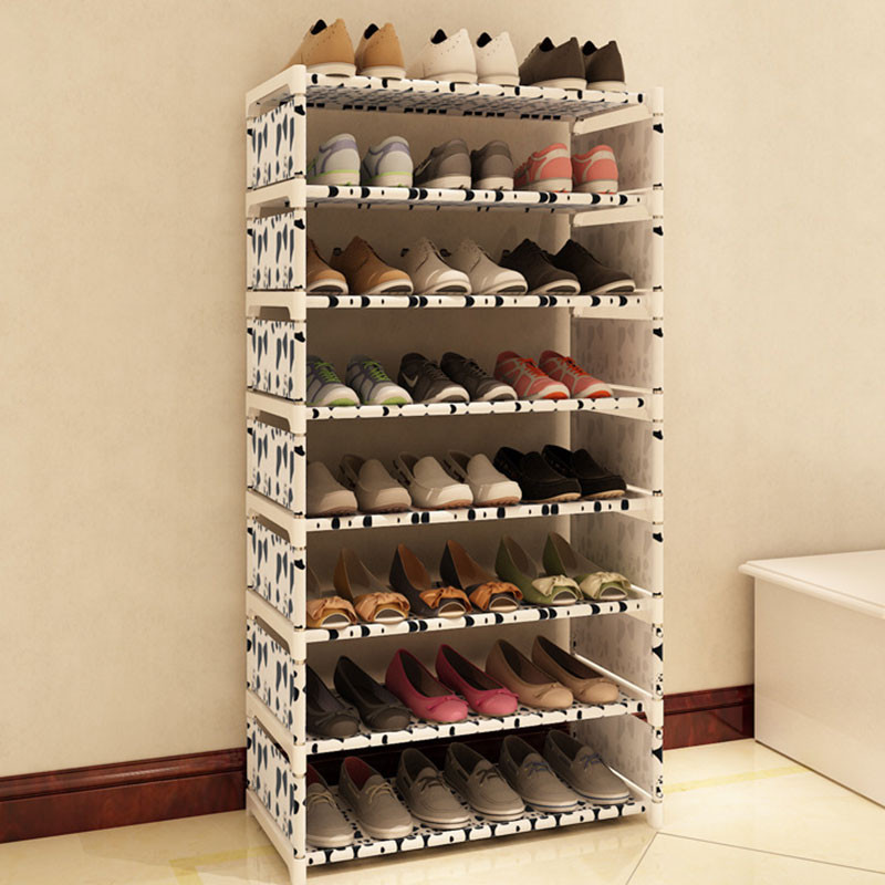 Shoe Rack DIY
 Eight Layers Metal Non woven Cloth Simple Shoe Rack Space