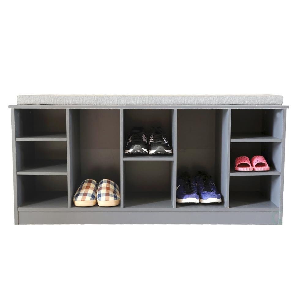 Shoe Storage Cabinet Bench
 Basicwise Wooden Shoe Cubicle Storage Entryway Bench with