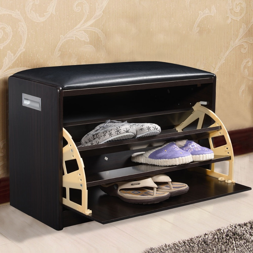 Shoe Storage Cabinet Bench
 Closet Shelf Entryway Multipurpose New Wood Shoe Storage