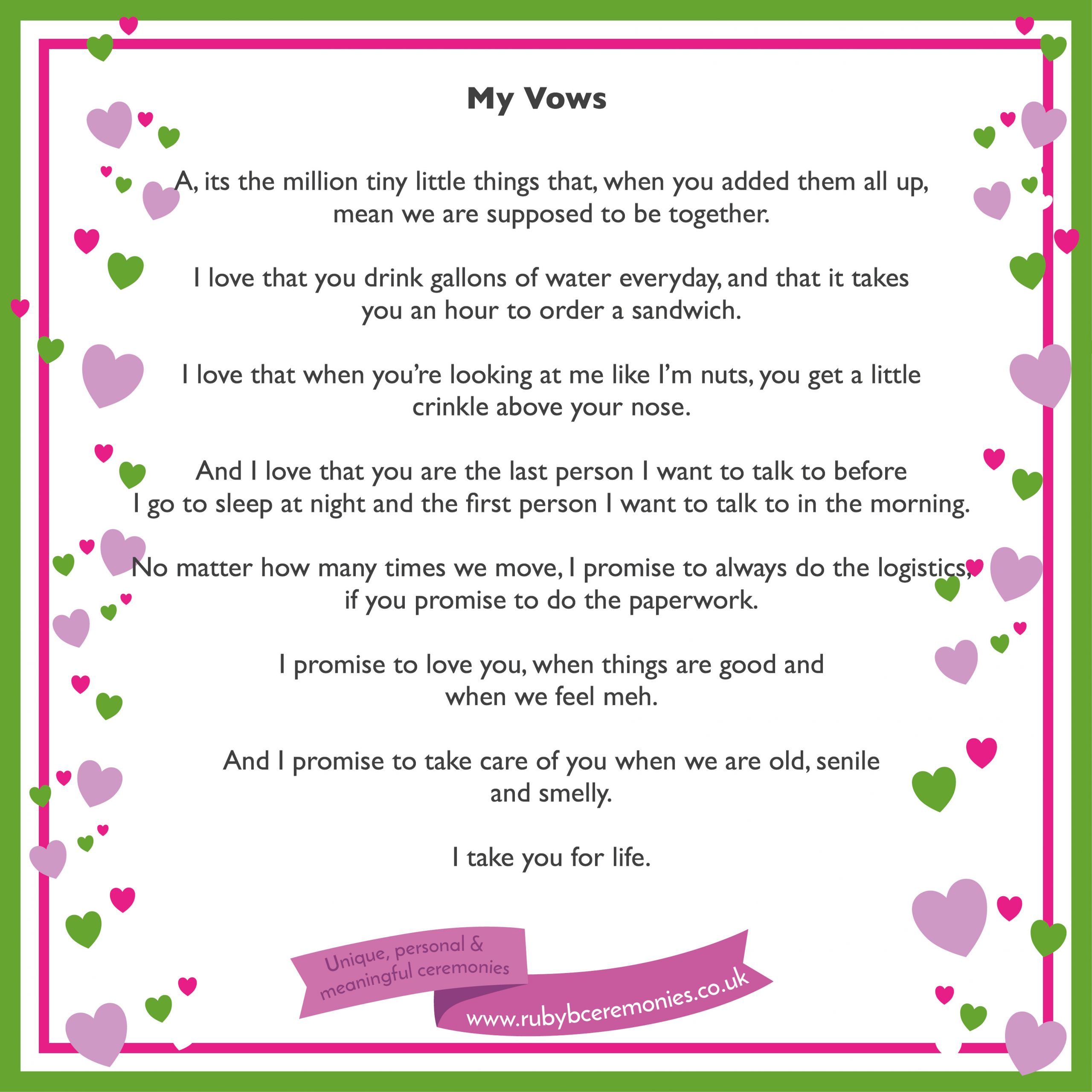 Short Simple Wedding Vows
 A simple way to write your wedding vows Ruby B