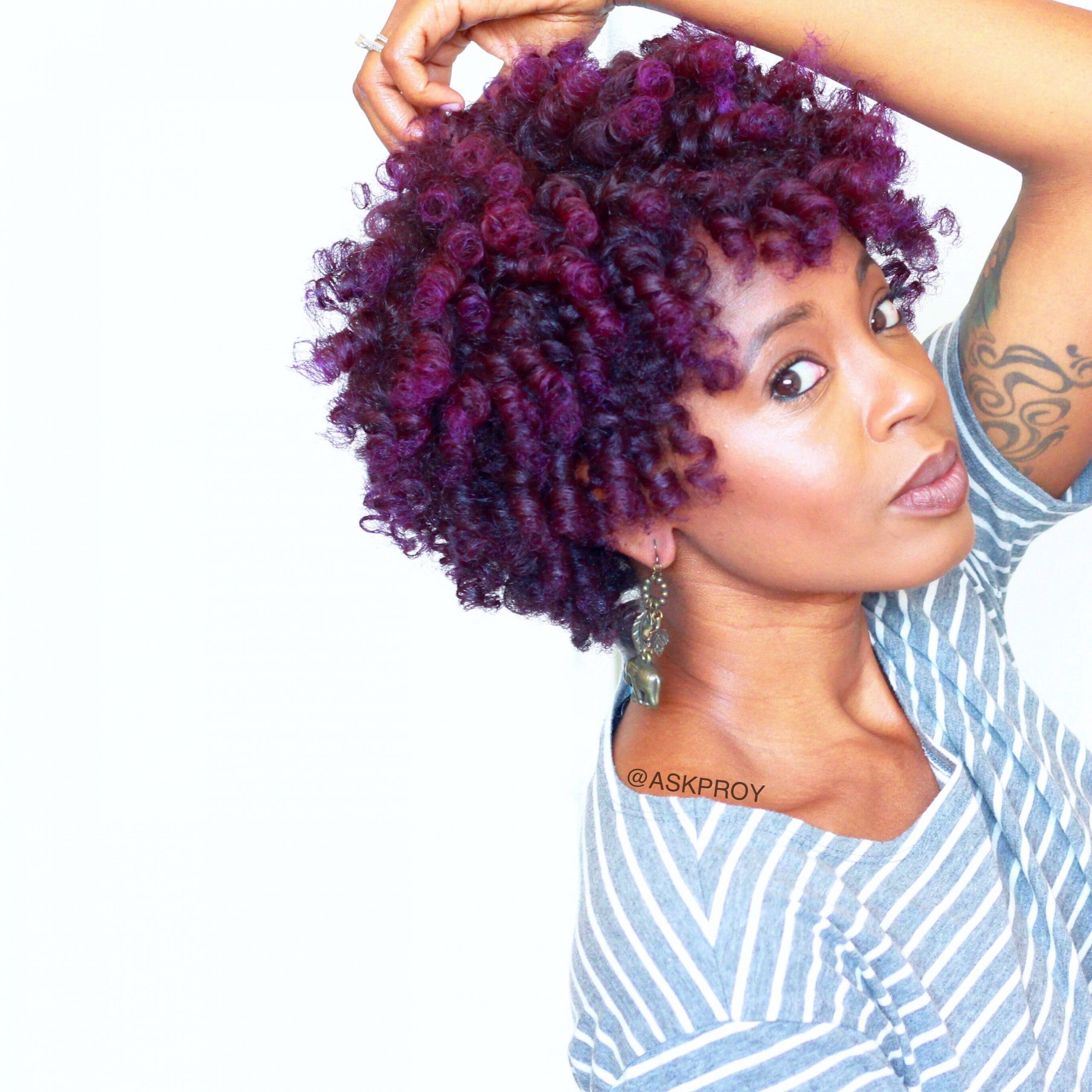 Short Spiral Curly Hairstyles
 Purple Spiral Curls on Natural Hair askpRoy