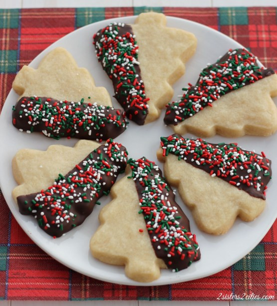 Shortbread Cookies Dipped In Chocolate
 6 Chocolate Dipped Shortbread Cutouts