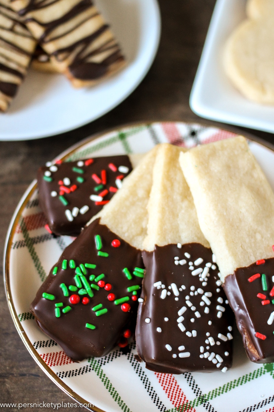 Shortbread Cookies Dipped In Chocolate
 Chocolate Dipped Shortbread Cookies Persnickety Plates