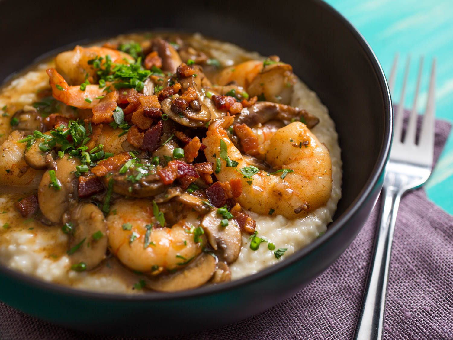 Shrimp And Cheese Grits Recipe
 Shrimp and Gruyère Cheese Grits With Bacon and Mushrooms