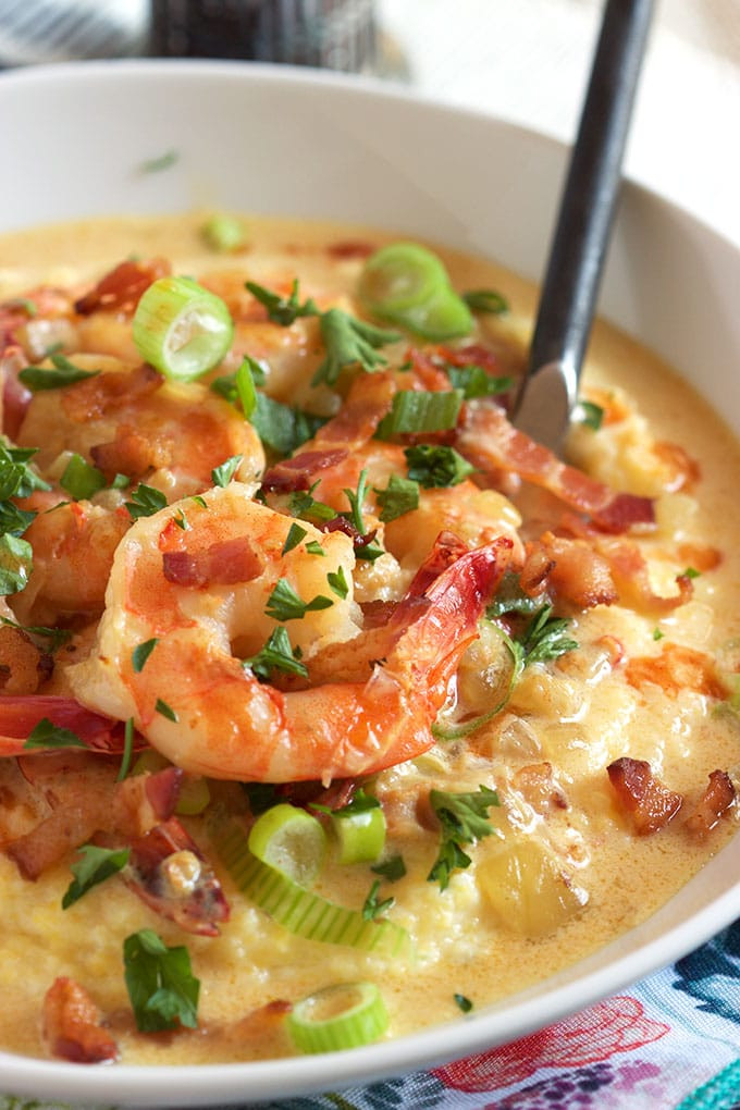 Shrimp And Cheese Grits Recipe
 Cheesy Shrimp and Grits Recipe Girl