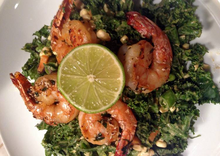 Shrimp Kale Salad
 Spicy Thai Shrimp & Kale Salad Recipe by Christina Landers