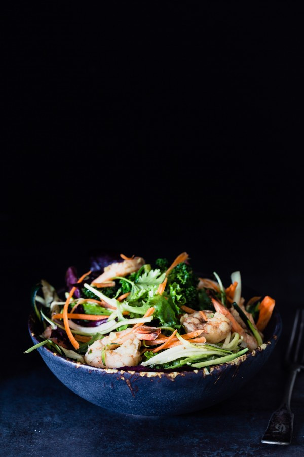 Shrimp Kale Salad
 Shrimp kale zucchini salad
