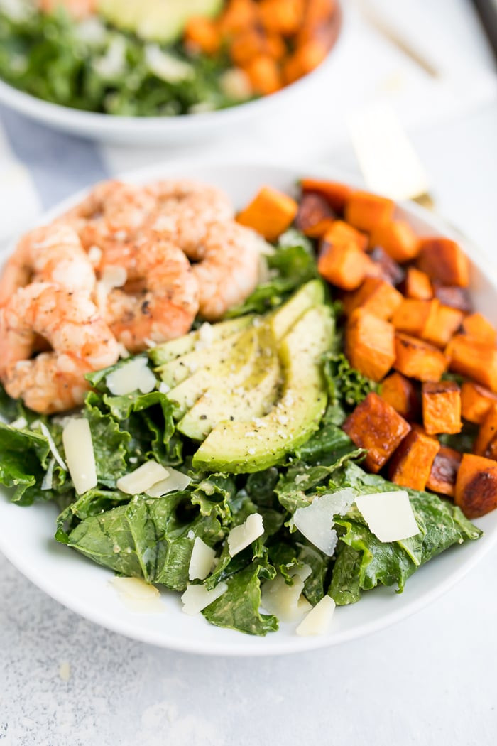 Shrimp Kale Salad
 Kale Caesar Salad with Grilled Lemon Pepper Shrimp Video