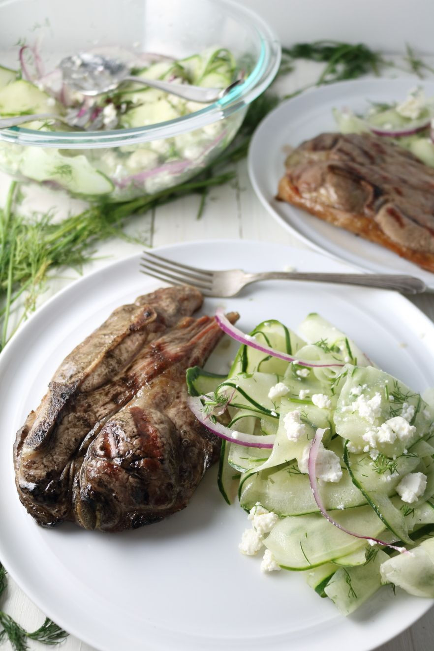 Side Dishes For Lamb Chops
 Grilled Lamb Chops with Cucumber Feta Salad WildeFlavors
