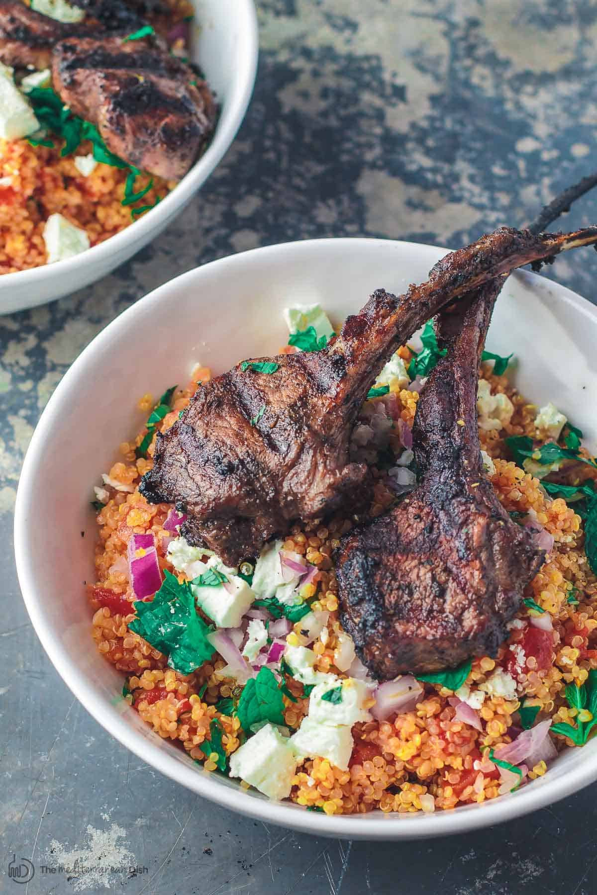 Side Dishes For Lamb Chops
 Mediterranean Grilled Lamb Chop Recipe with Tomato Mint Quinoa