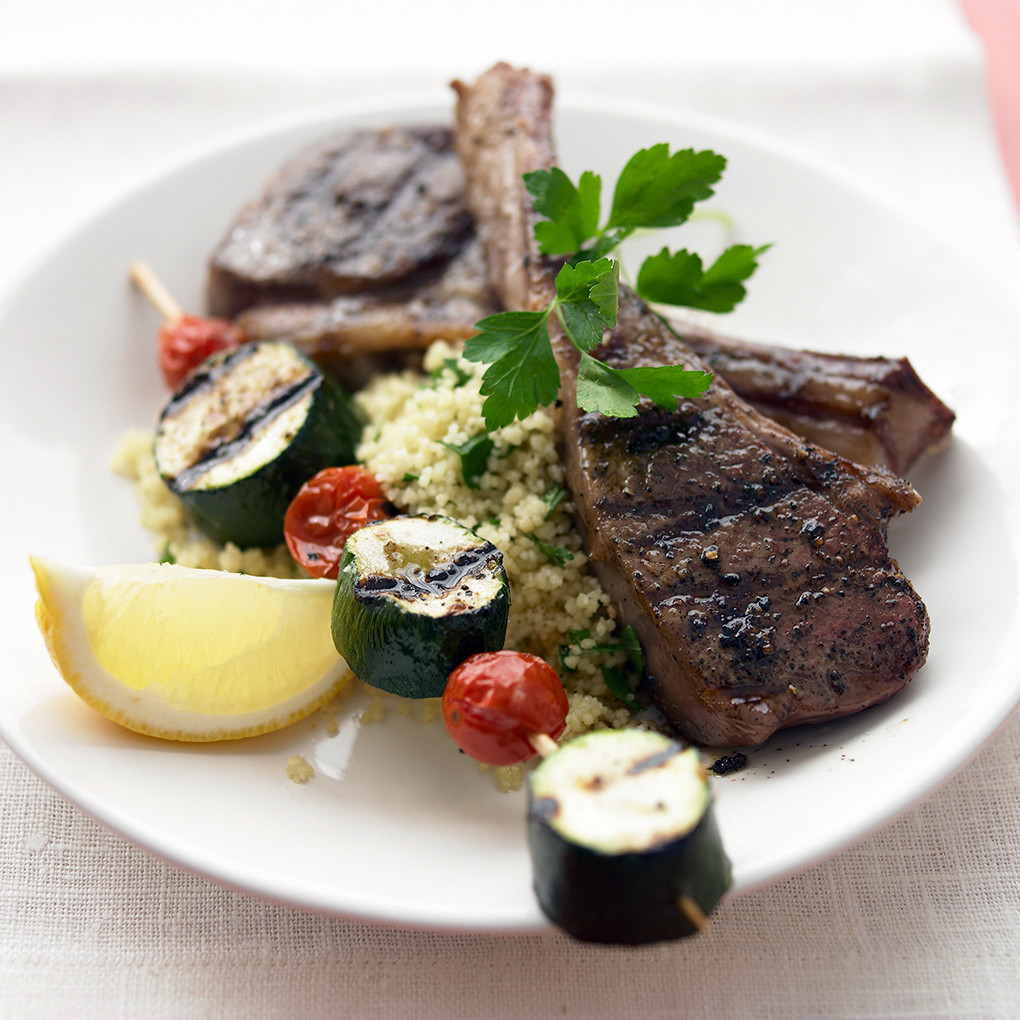 Side Dishes For Lamb Chops
 Grilled Lamb Chops and Ve able Kebabs