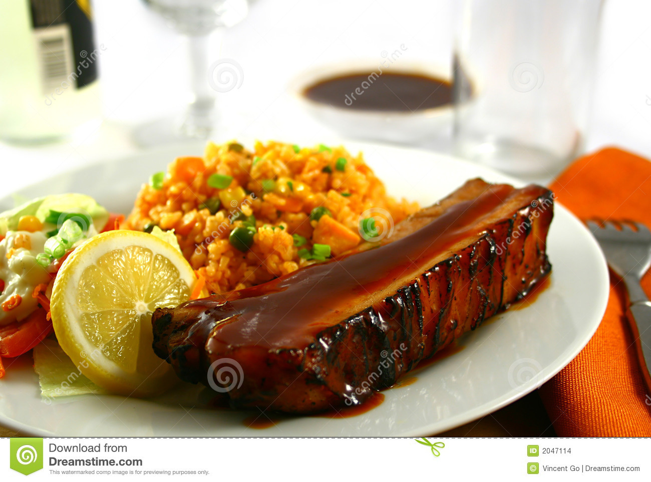 Side Dishes For Spare Ribs
 Spare Ribs With Rice Stock Image